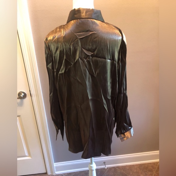 Vintage Gold Black Glam Blouse fromA Personal Touch Size 16W Made in USA - Picture 2 of 6